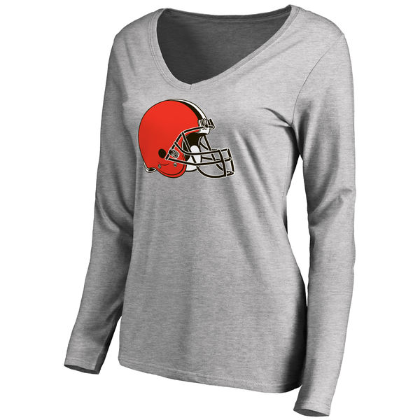 NFL Cleveland Browns Grey Long Sleeve Women T-Shirt