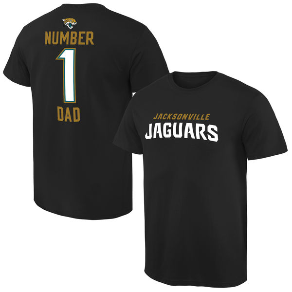 NFL Jacksonwille Jaguars #1 Dad Black T-Shirt