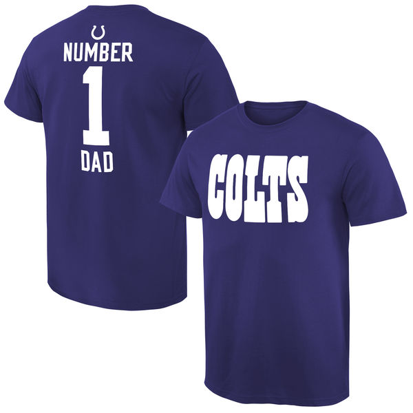NFL Indianapolis Colts #1 Dad Blue T-Shirt