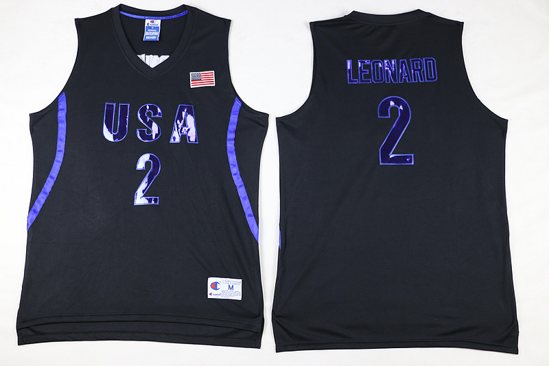 NBA USA #2 Leondard Blue Jersey