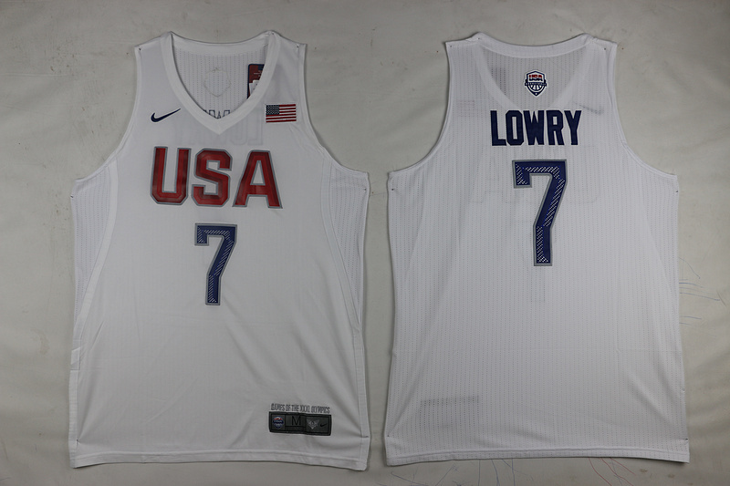 NBA USA #7 Lowry White Jersey