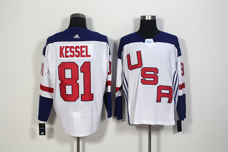 Mens Team USA #81 Kessel 2016 World Cup of Olympics Game White Jerseys