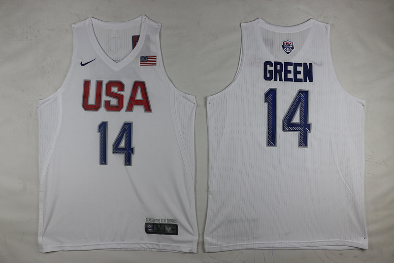 NBA USA #14 Green White Jersey
