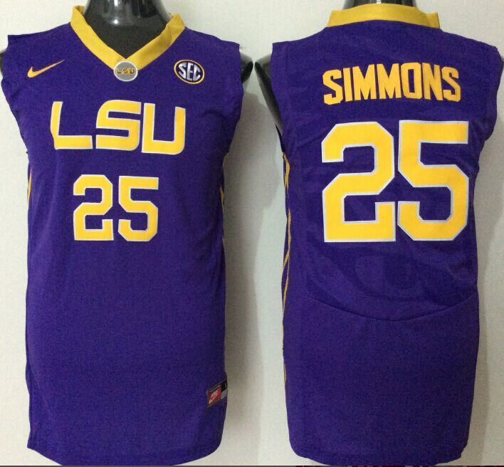 NCAA LSU Tigers #25 Ben Simmons Basketball Purple Jersey