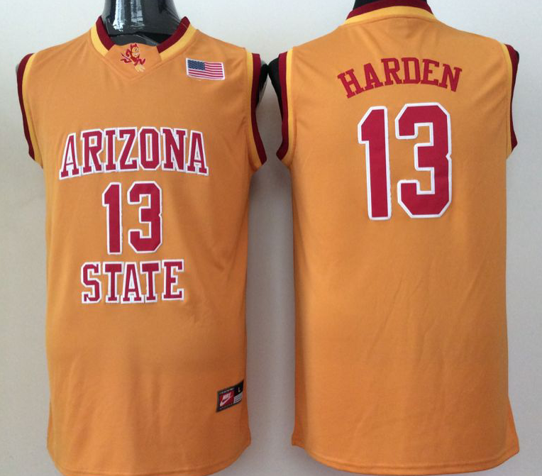 NCAA Arizona State Sun Devils #13 Harden Yellow Jersey 