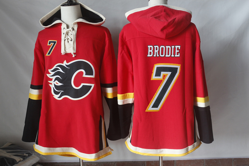 NHL Calgary Flames #7 Brodie Red Hoodie