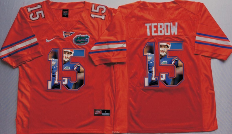NCAA Florida Gators Orange #15 Tebow Fashion Jersey