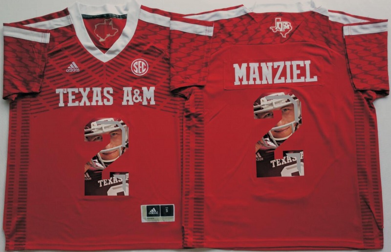 NCAA Texas A&M Aggies Red #2 Manziel Fashion Jersey