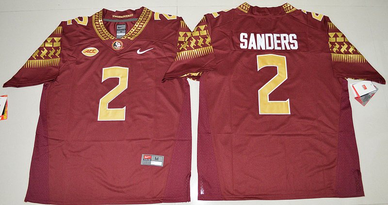 NCAA Florida State Seminoles #2 Deion Sanders College Red Limited Jersey