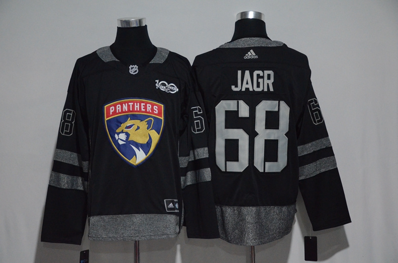 NHL Florida Panthers #68 Jagr Black 100th Anniversary Jersey