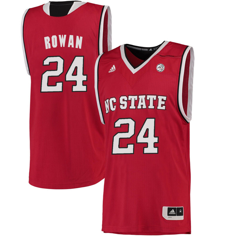 NCAA NC State Wolfpack #24 Rowan College Basketball Red Jersey 