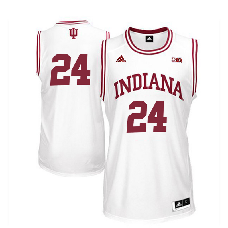 NCAA Basketball Indiana Hoosiers #24 Grant Gelon College White Jersey