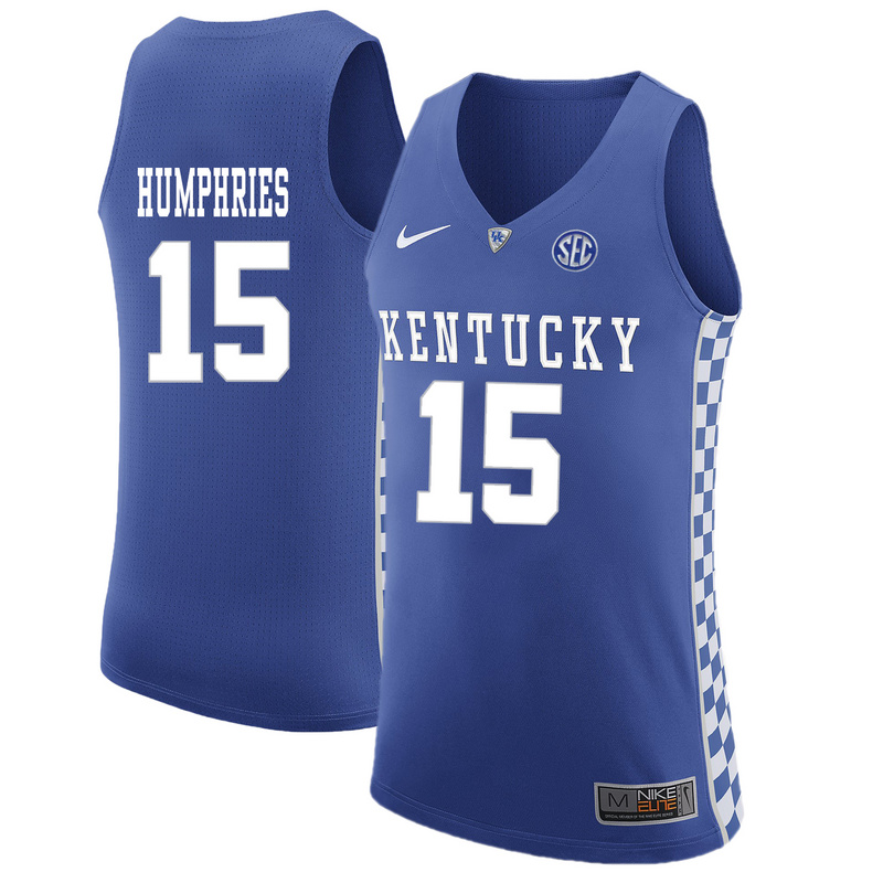 NCAA Basketball Kentucky Wildcats #15 Humphries College Blue Jersey