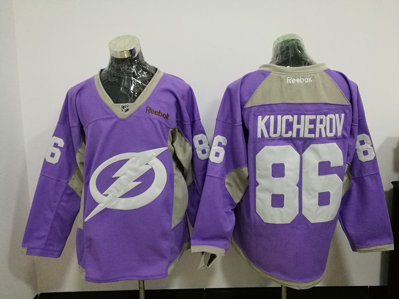 NHL Tampa Bay Lightning #86 Kucherov Purple Jersey