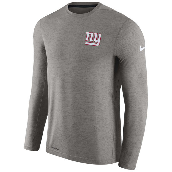 Mens New York Giants Nike Charcoal Coaches Long Sleeve Performance T-Shirt