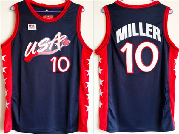 NBA Olympics Team USA Mens #10 Miller Navy Blue Stitched Jersey