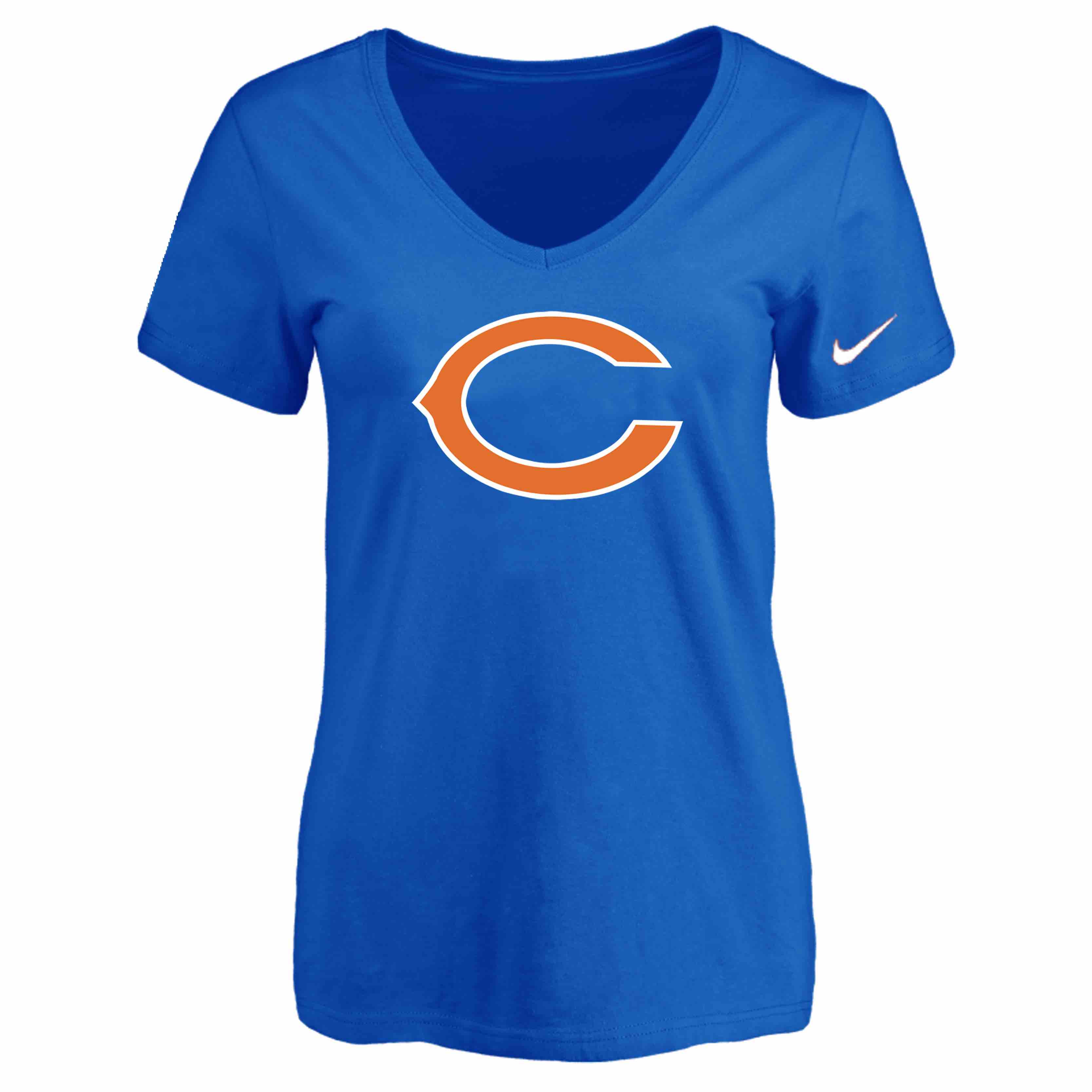 Chicago Bears Blue Womens Logo V-neck T-Shirt
