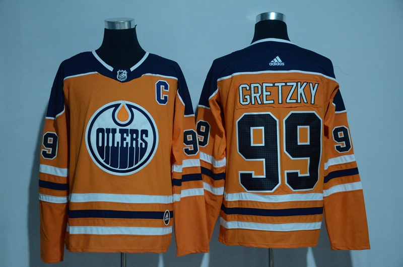 Adidas Edmonton Oilers #99 Gretzky Orange Jersey