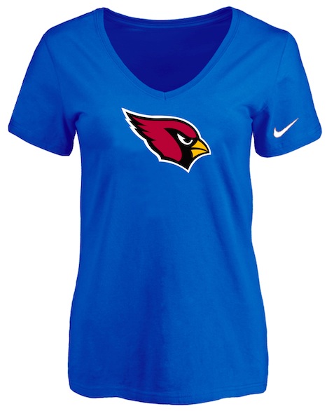 Arizona Cardinals Blue Womens Logo V-neck T-Shirt