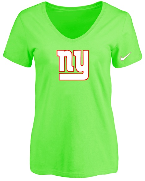 New York Giants L.Green Womens Logo V-neck T-Shirt