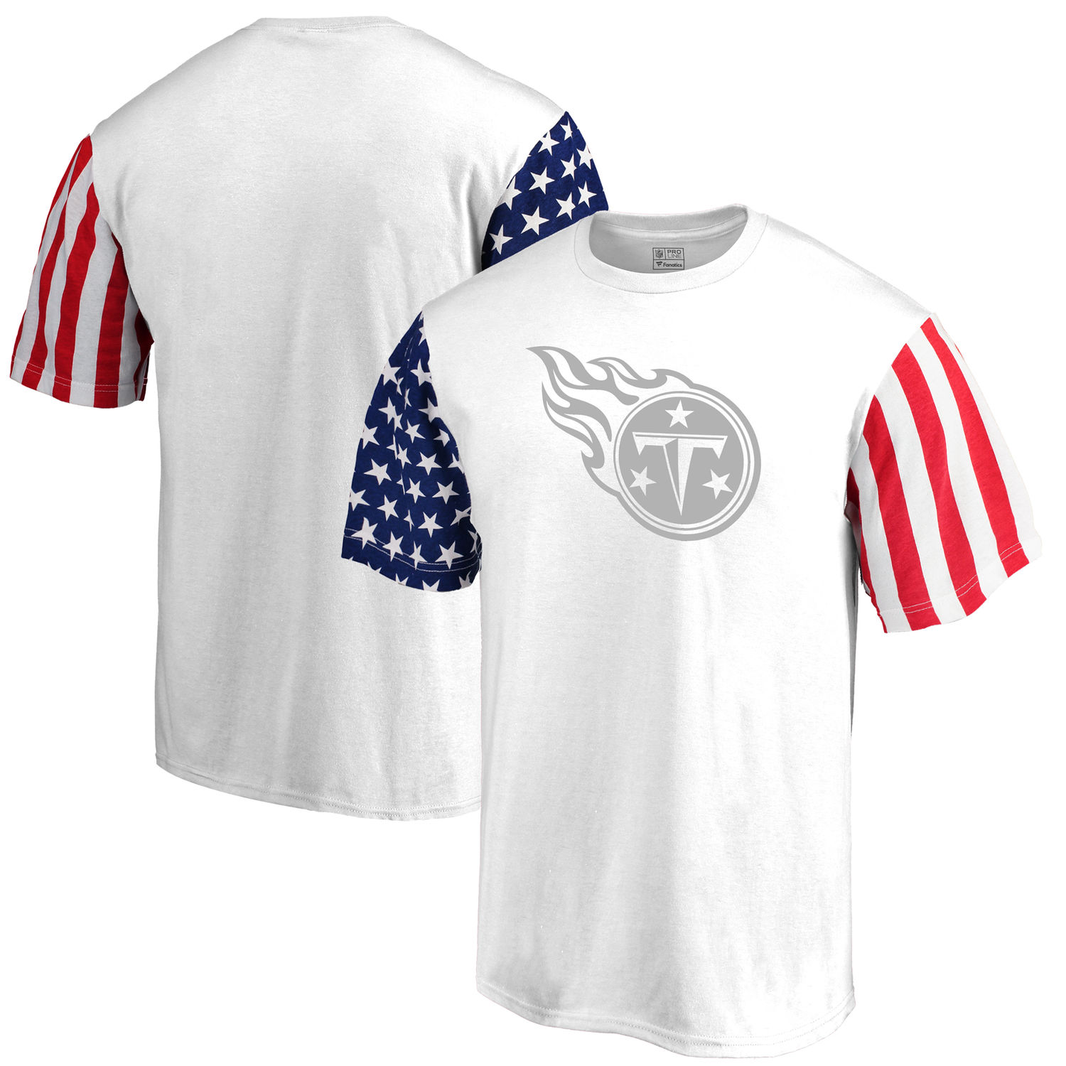 Mens Tennessee Titans NFL Pro Line by Fanatics Branded White Stars & Stripes T-Shirt