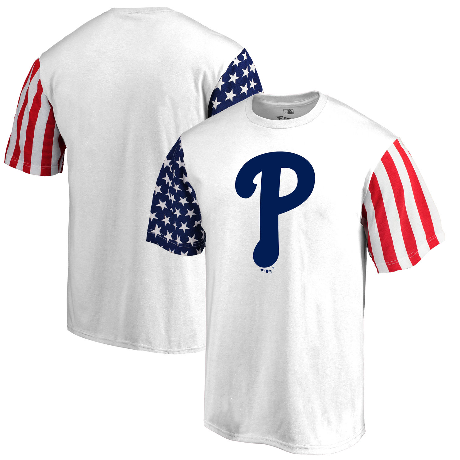 Mens Philadelphia Phillies Fanatics Branded White Stars & Stripes T-Shirt