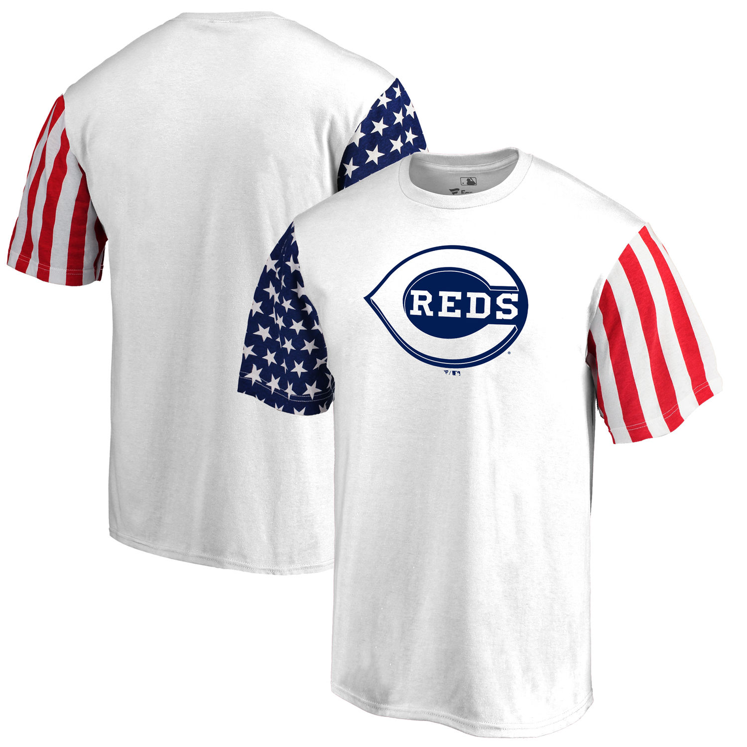 Mens Cincinnati Reds Fanatics Branded White Stars & Stripes T-Shirt