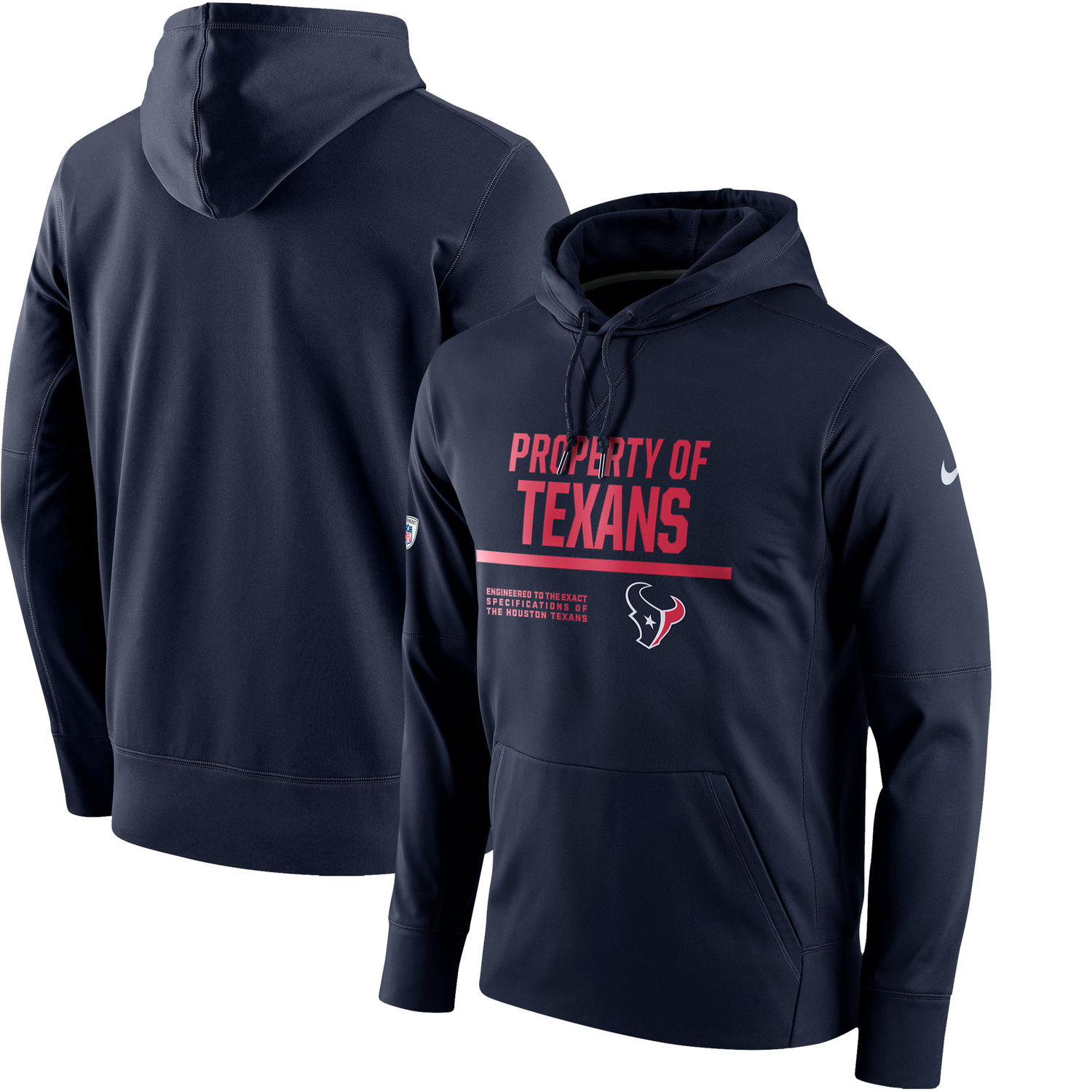 Mens Houston Texans Nike Navy Circuit Property Of Performance Pullover Hoodie