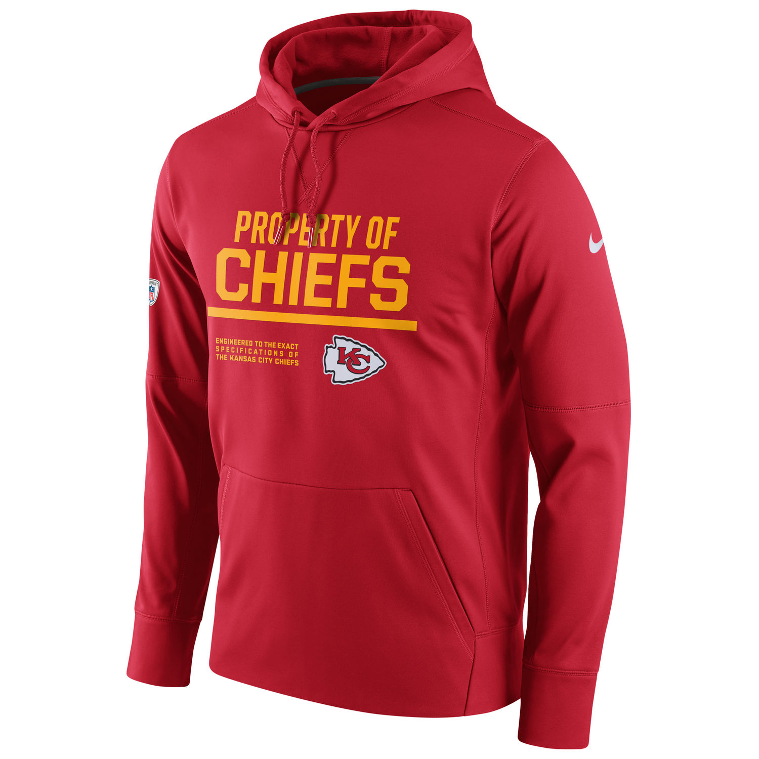 Mens Kansas City Chiefs Nike Red Circuit Property Of Performance Pullover Hoodie