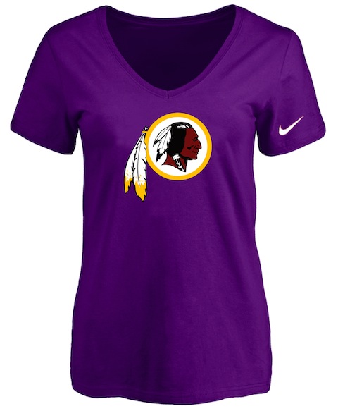 Washingtong Redskins Purple Womens Logo V-neck T-Shirt