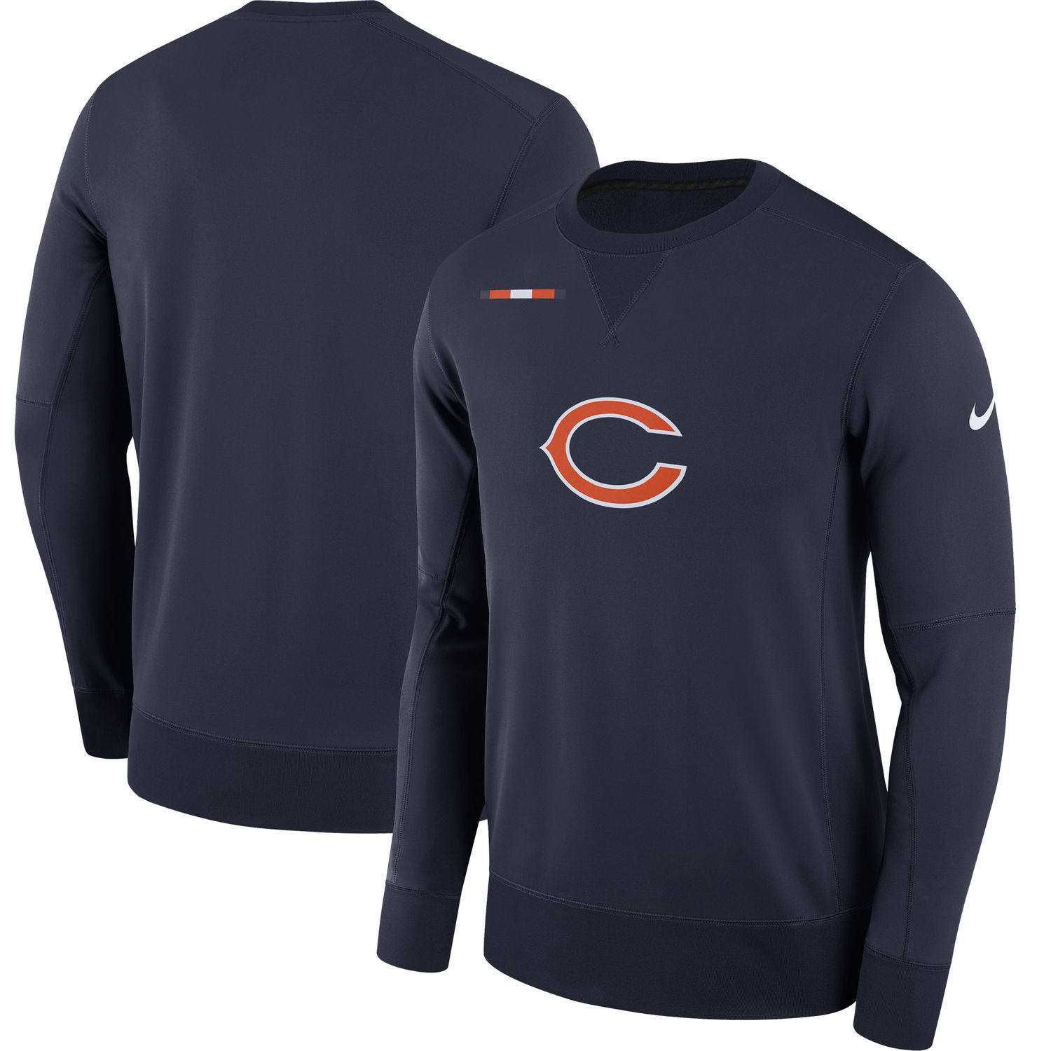 Mens Chicago Bears Nike Navy Sideline Team Logo Performance Sweatshirt