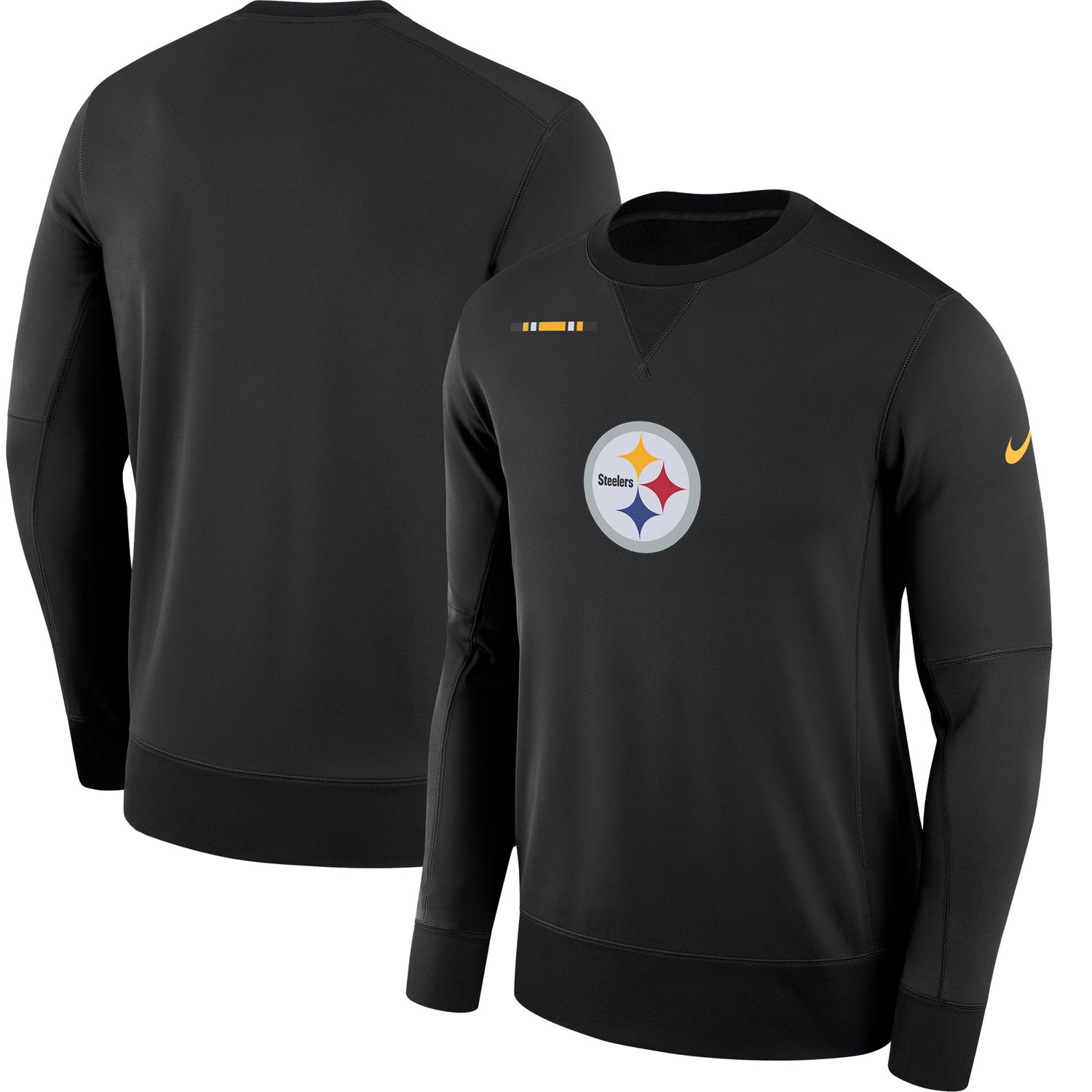 Mens Pittsburgh Steelers Nike Black Sideline Team Logo Performance Sweatshirt