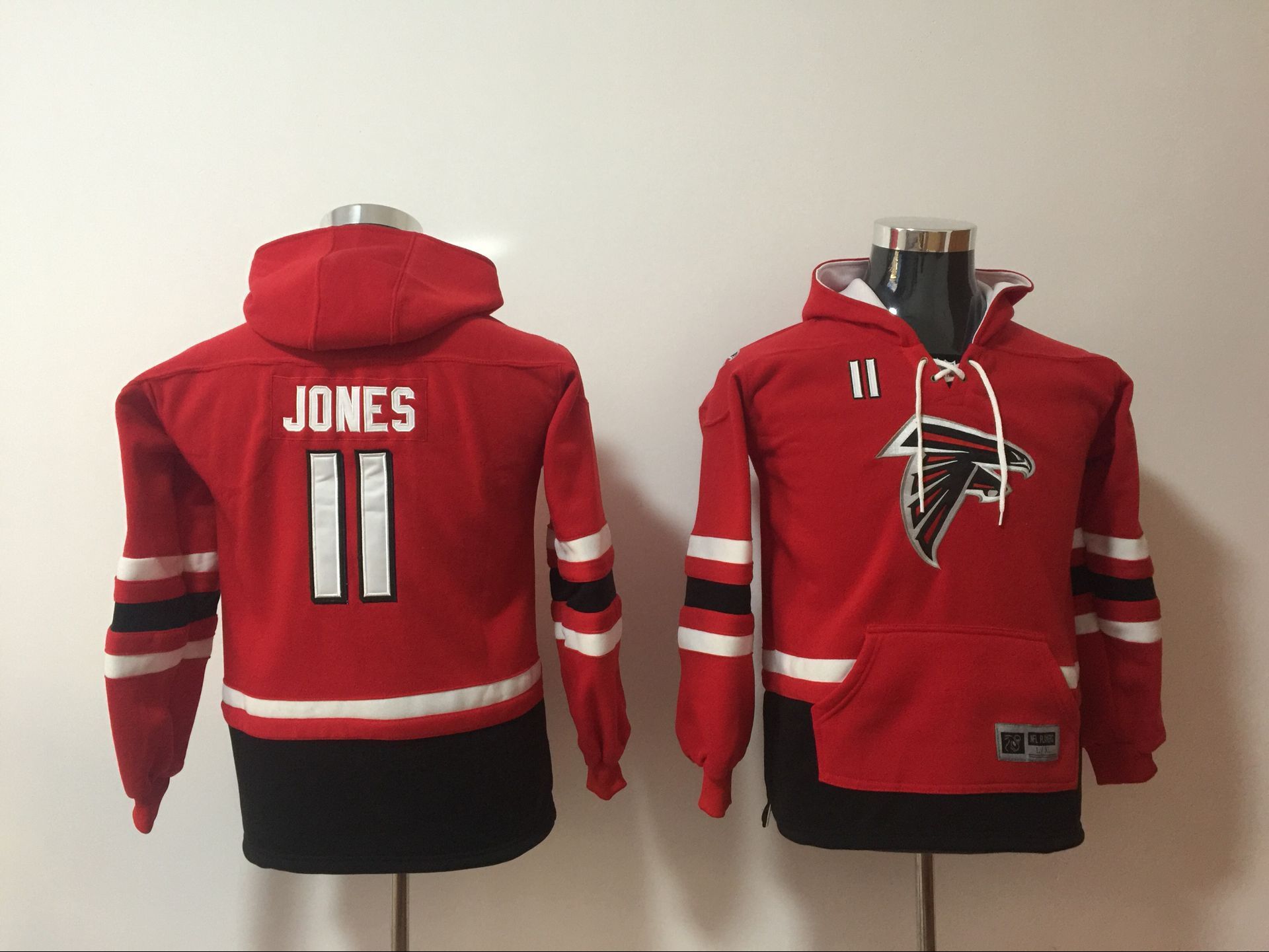 Kids NFL Atlanta Falcons #11 Jones Red Hoodie