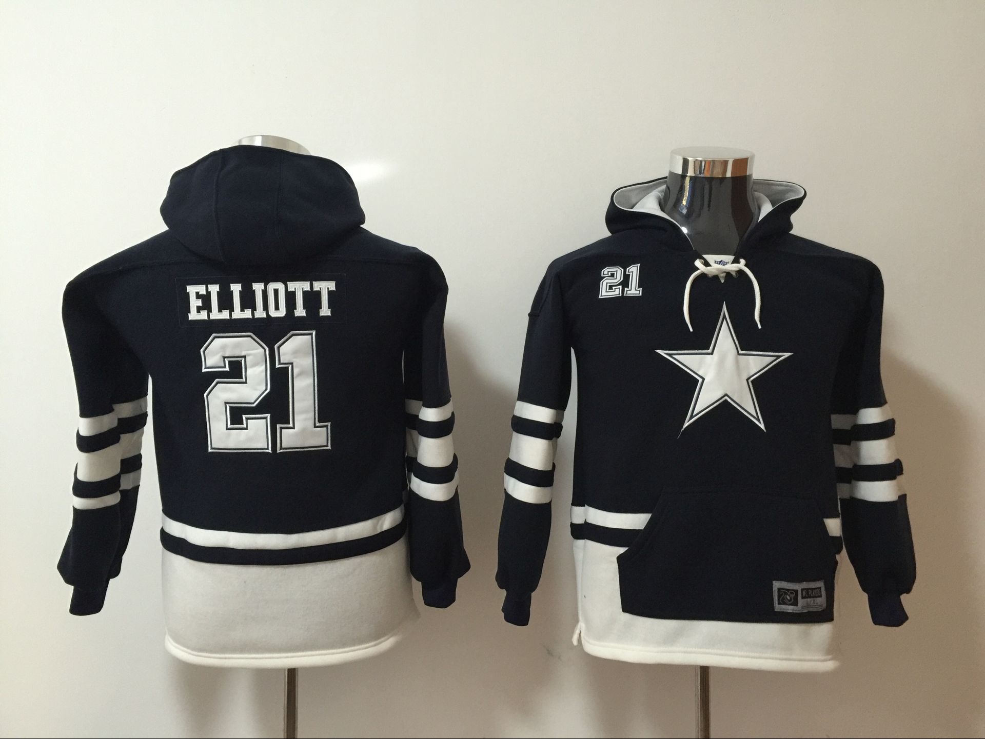 Kids NFL Dallas Cowboys #21 Elliott D.Blue Hoodie
