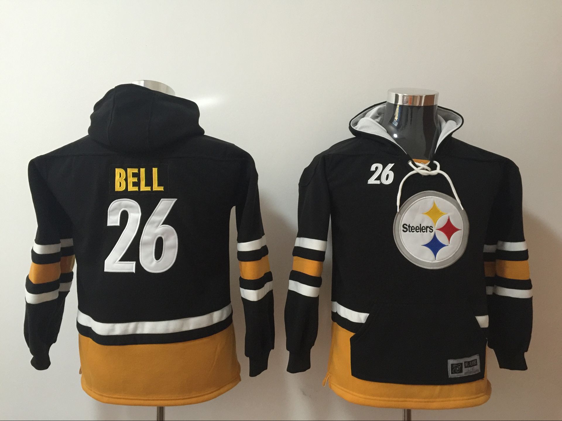 Kids NFL Pittsburgh Steelers #26 Bell Black Hoodie