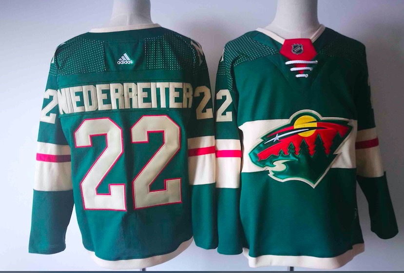 Adidas NHL Minnesota Wild #22 Niederreiter Green Jersey