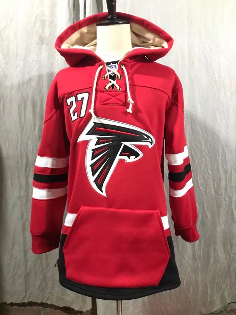 NFL Atlanta Falcons #27 Kazee Personalized Red Hoodie