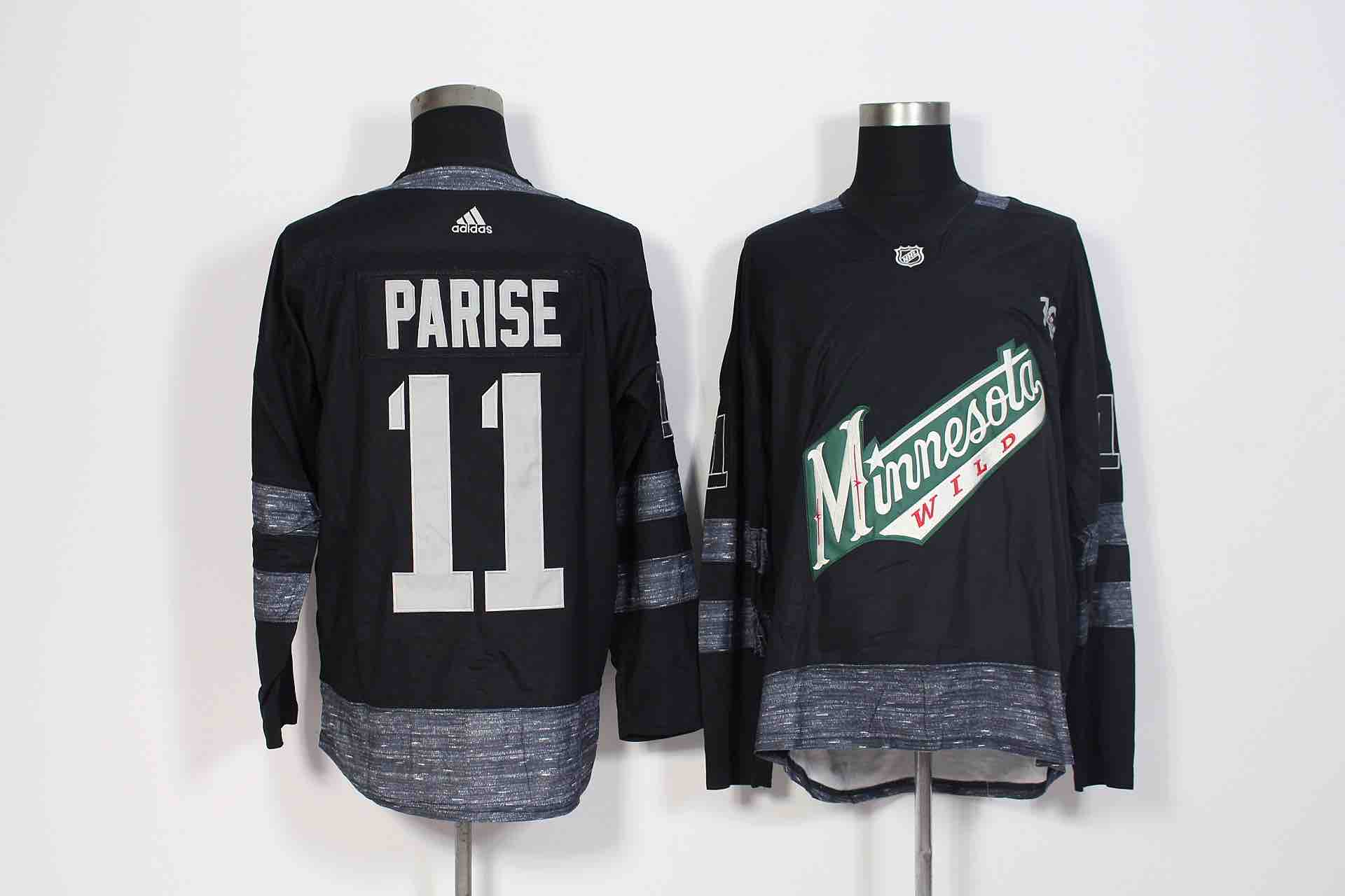 NHL Minnesota Wild #11 Parise Black 100th Anniversary Jersey