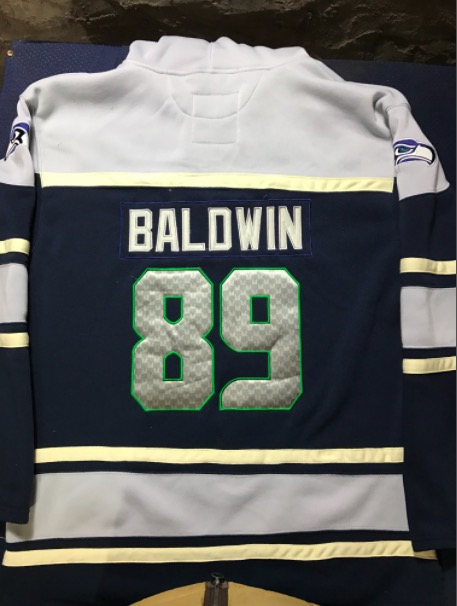 NFL Seattle Seahawks #89 Baldwin Blue Personalized Hoodie