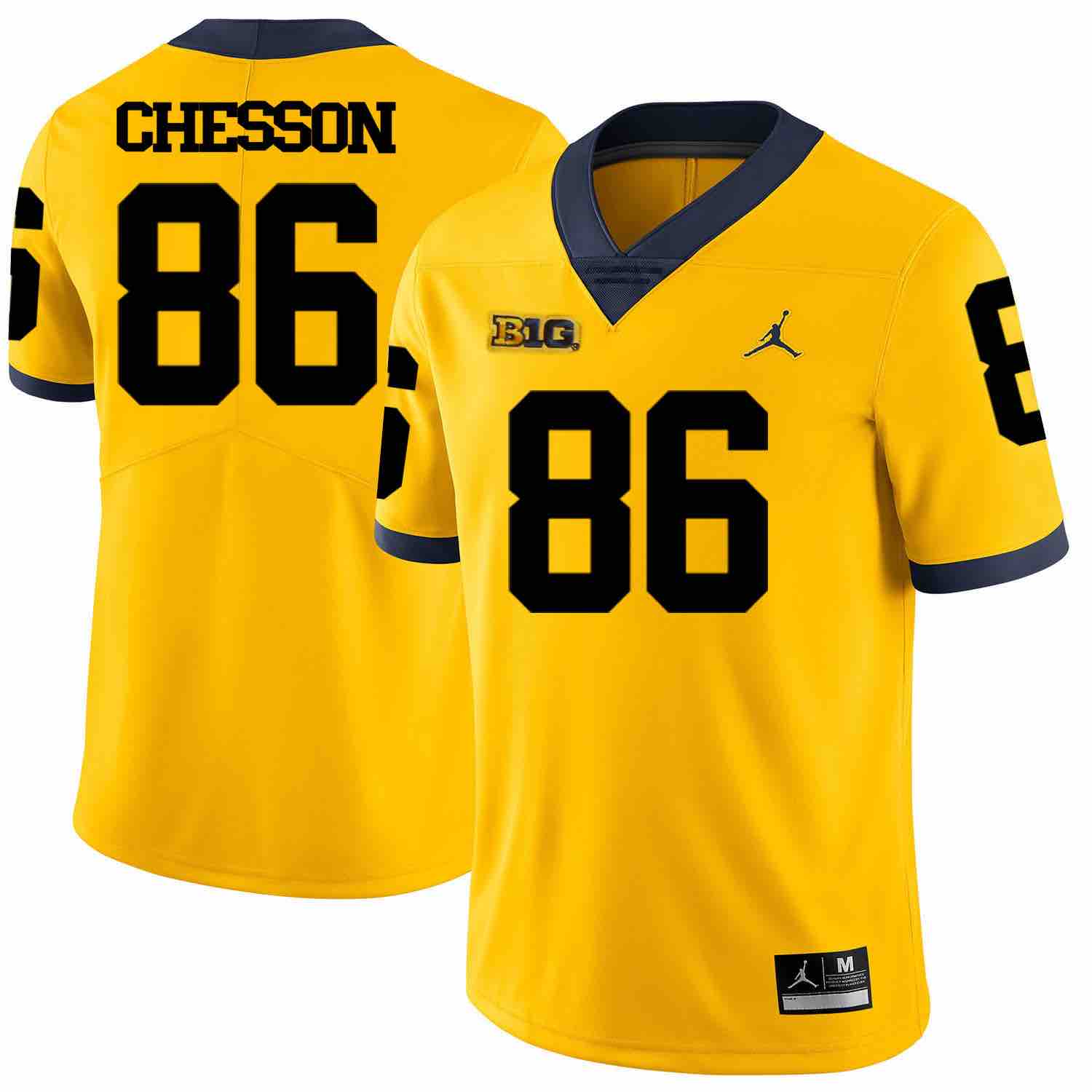 NCAA Michigan Wolverines #86 Chesson Yellow Football Jersey