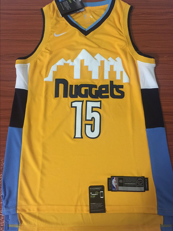 Nike NBA Denver Nuggets #15 Anthony Yellow Jersey
