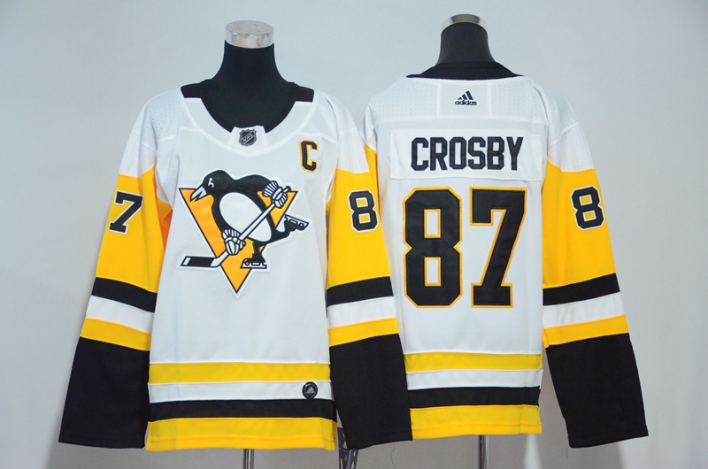 Kids NHL Pittsburgh Penguins #87 Crosby White Jersey