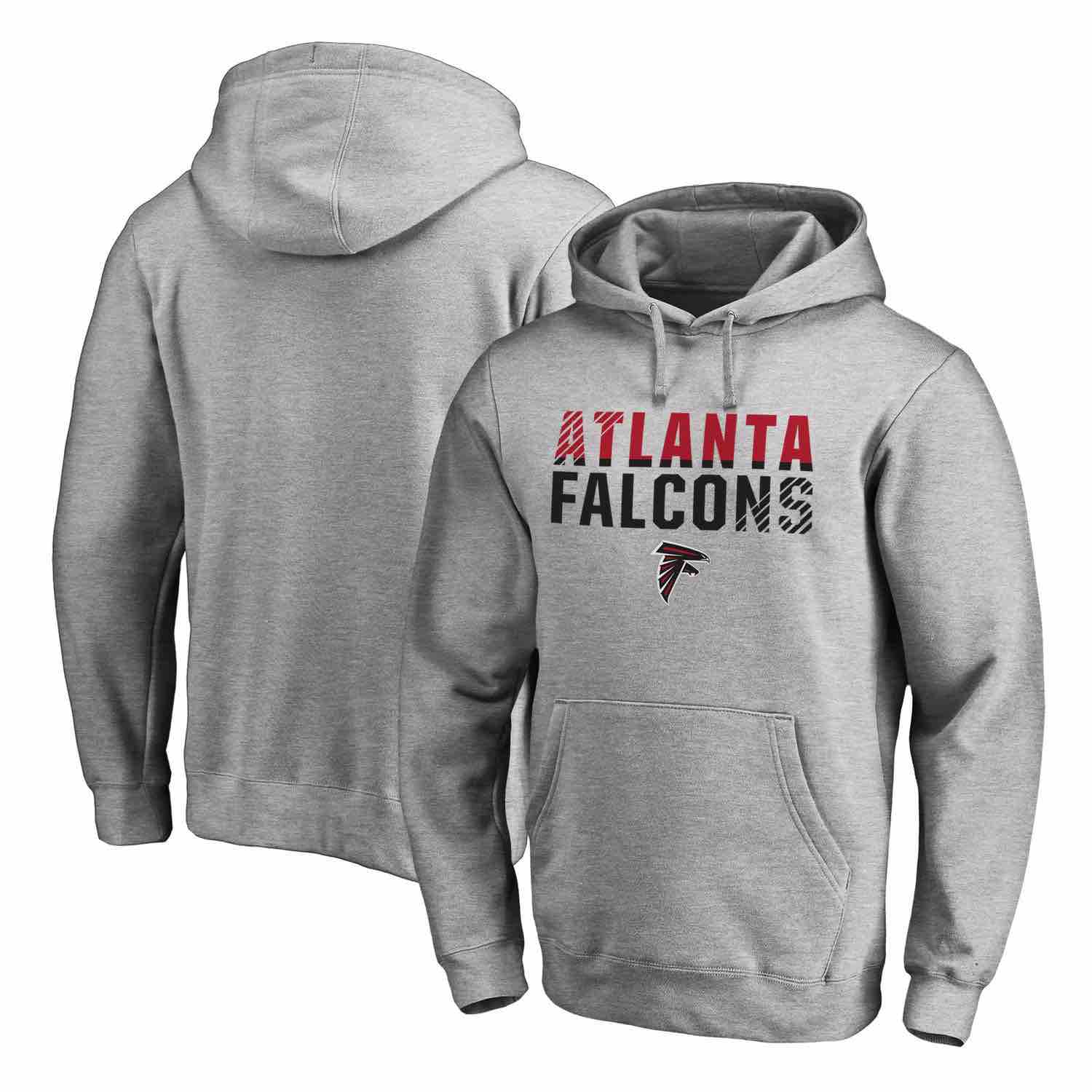 Mens Atlanta Falcons NFL Pro Line by Fanatics Branded Ash Iconic Collection Fade Out Pullover Hoodie