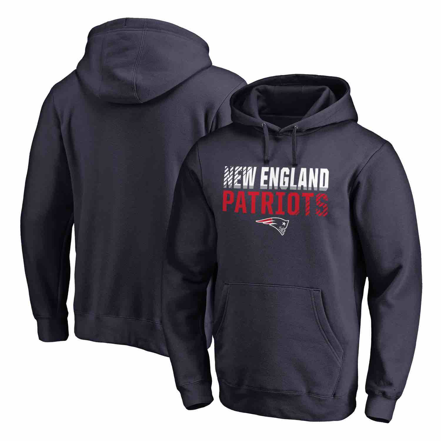 Mens New England Patriots NFL Pro Line by Fanatics Branded Navy Iconic Collection Fade Out Pullover Hoodie