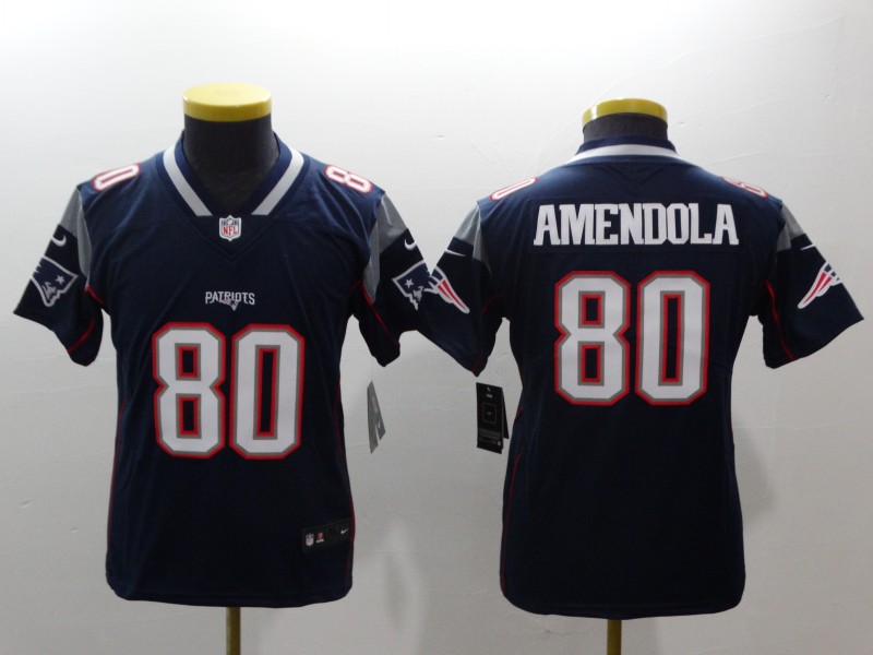 Kids NFL New England Patriots #80 Amendola Blue Vapor Limited Jersey