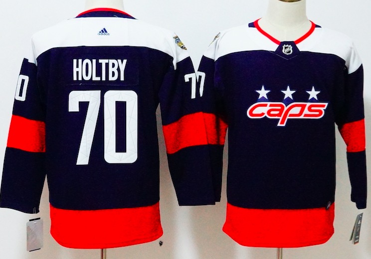 Kids NHL Washington Capitals #70 Holtby Stadium Series Navy Jersey