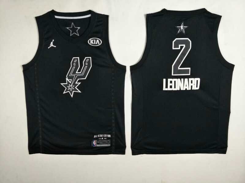 NBA San Antonio Spurs #2 Leonard Black 2018 All Star Jersey