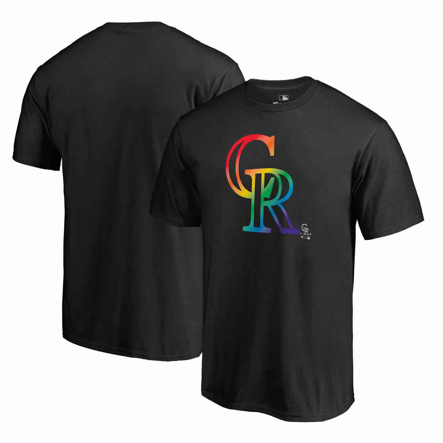 Mens Colorado Rockies Fanatics Branded Pride Black T-Shirt