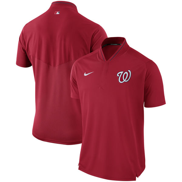 Mens Washington Nationals Nike Red Authentic Collection Elite Performance Polo