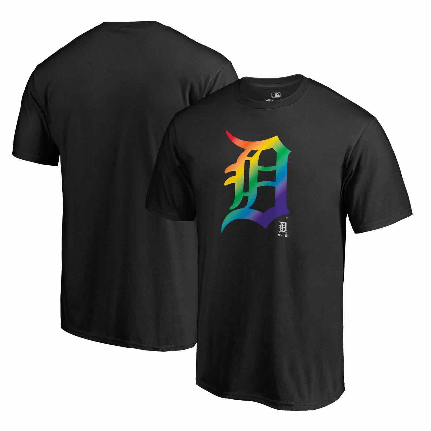 Mens Detroit Tigers Fanatics Branded Black Big & Tall Pride T-Shirt